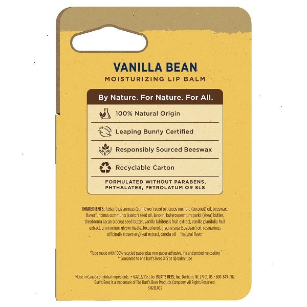 Vanilla Bean Lip Balm Paper Tube