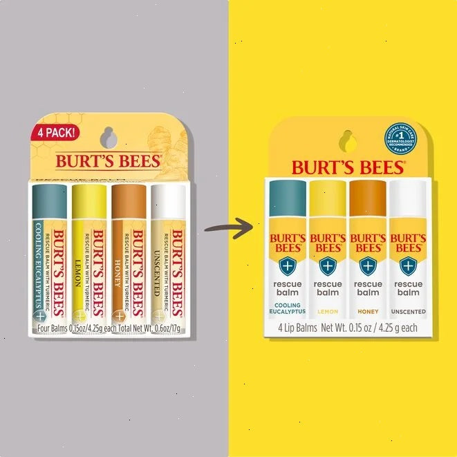 Burt's Bees Lip Balm Rescue 4 Pack